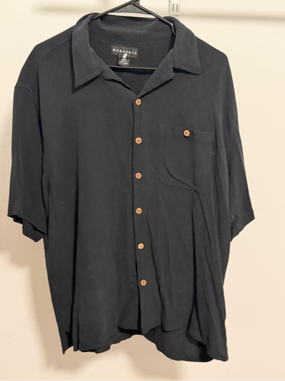 Baracuta Black Short-Sleeve Casual Button-Down Shirt